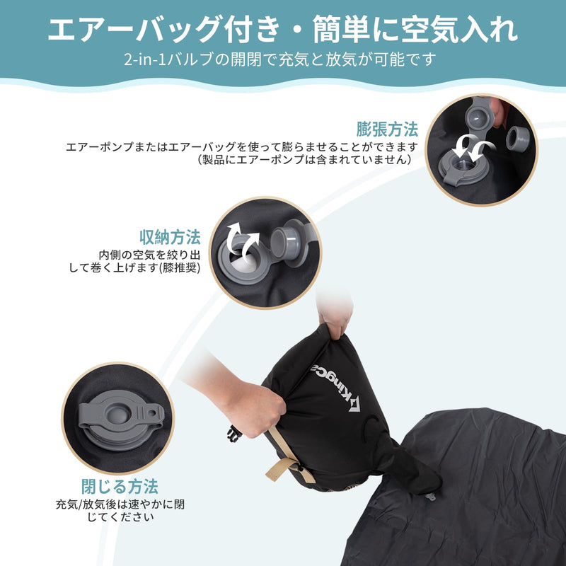 ギャラリービューアに画像をロードする, 【期間限定！特別割引40%OFFクーポンコード：KC40】KingCamp超軽量快適シングルクッションメモリーフォーム寝床マット
