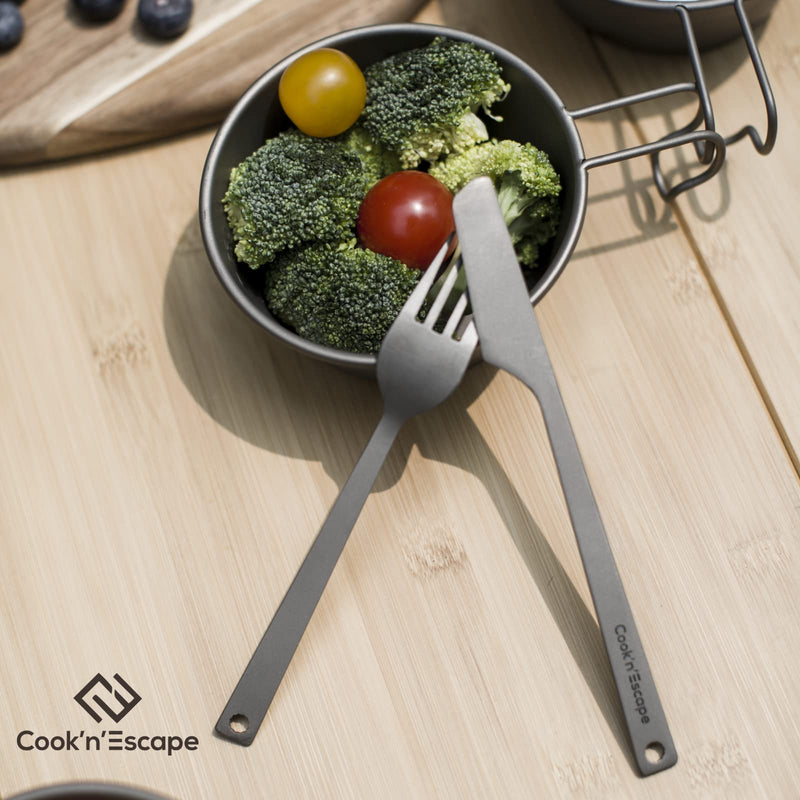 ギャラリービューアに画像をロードする, COOK&#39;N&#39;ESCAPE キャンプ用食器箸チタン製カトラリーセットアウトドア収納袋付
