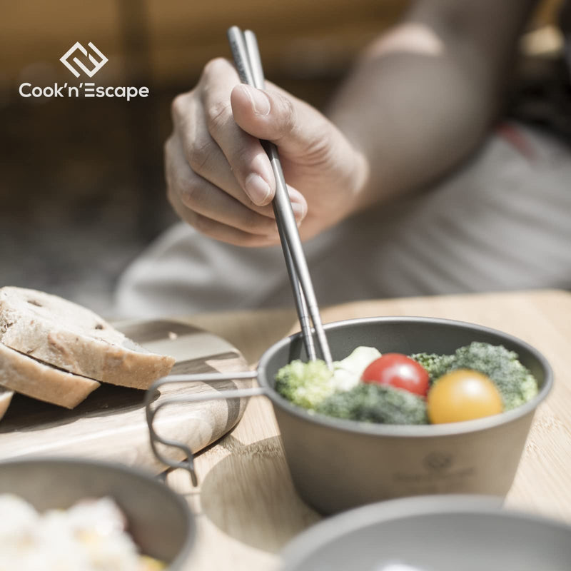 ギャラリービューアに画像をロードする, COOK&#39;N&#39;ESCAPE キャンプ用食器箸チタン製カトラリーセットアウトドア収納袋付
