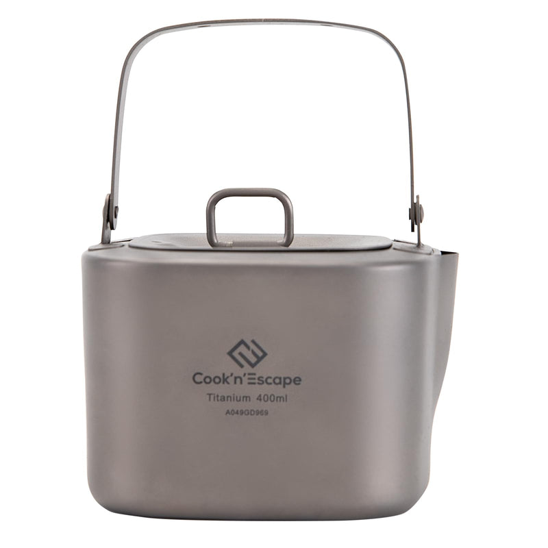 ギャラリービューアに画像をロードする, COOK&#39;N&#39;ESCAPE チタンクッカーセット角型コーヒーポットキャンプ用3点セット収納袋付き
