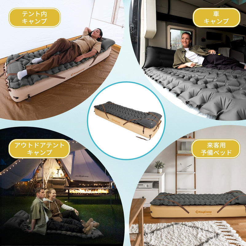 ギャラリービューアに画像をロードする, KingCamp 超軽量足踏み式キャンプマット付きエアーベッド
