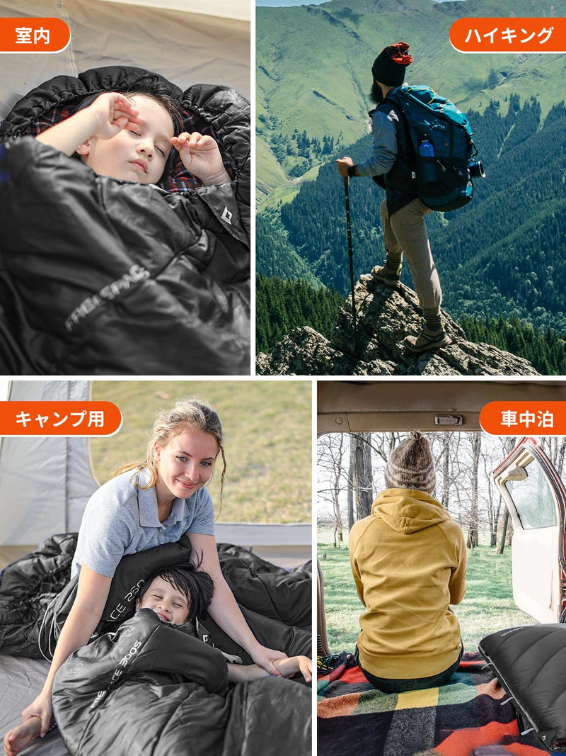 ギャラリービューアに画像をロードする, KingCamp キャンプ封筒型寝袋3段階温度調節ワイド大きいサイズ寝袋
